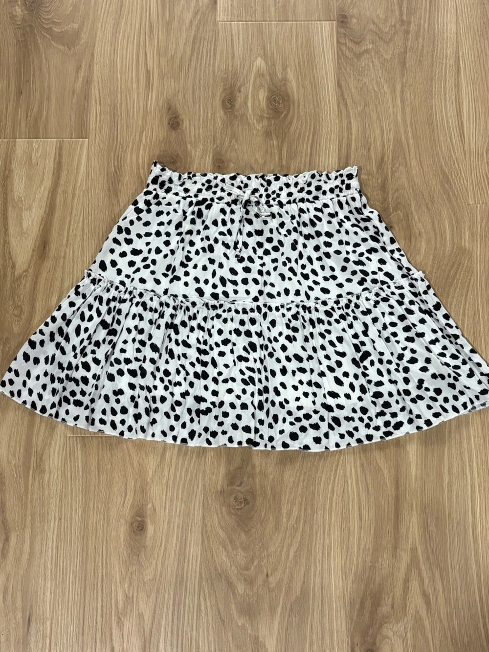 Dalmatian Spot A-Line Skirt in Black and White